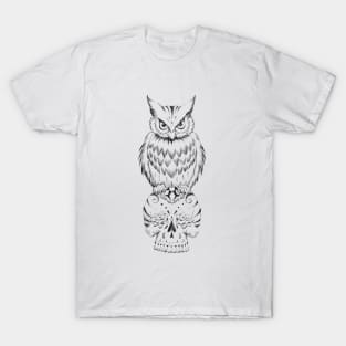 owl and sugar skull T-Shirt